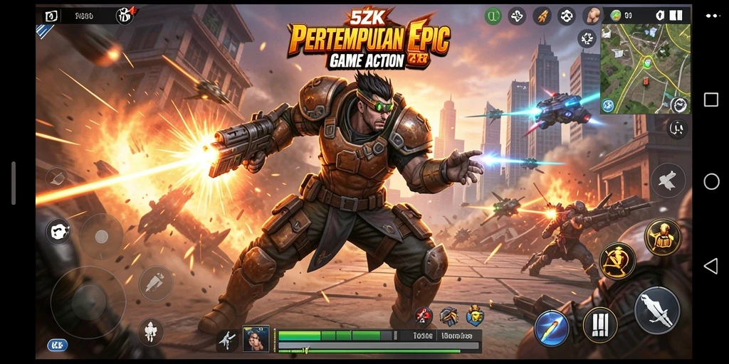 Screenshot menampilkan gameplay seru dalam aksi pertempuran di 5ZK.