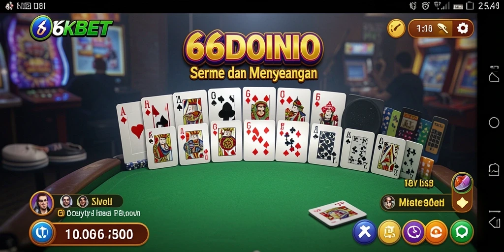 Tampilan gameplay Domino 66KBET yang menarik dan interaktif.