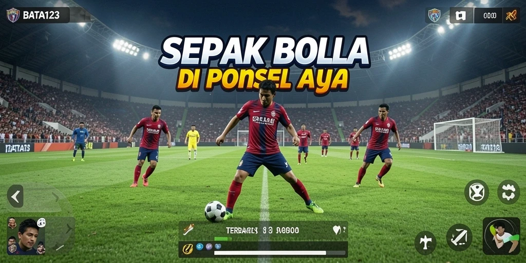 Tampilan gameplay BATA123 yang mendebarkan dalam aksi sepak bola.