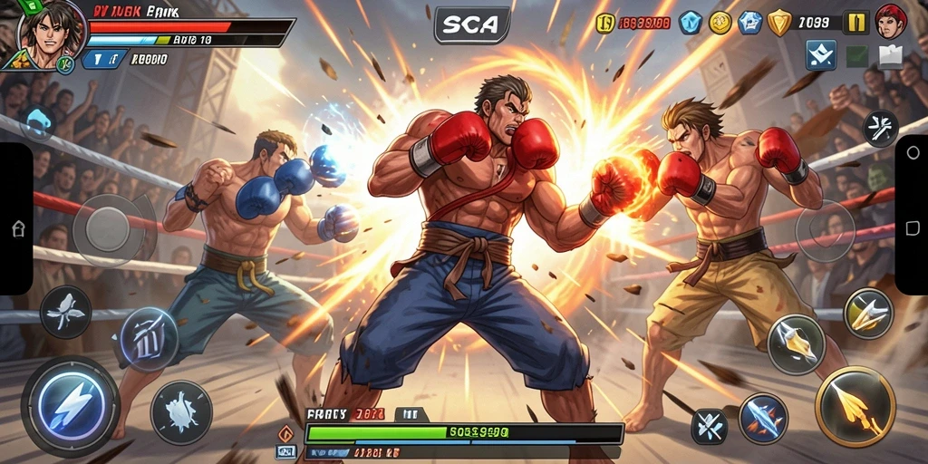 Screenshot gameplay BOS898 menampilkan pertarungan yang mendebarkan dengan karakter unik.