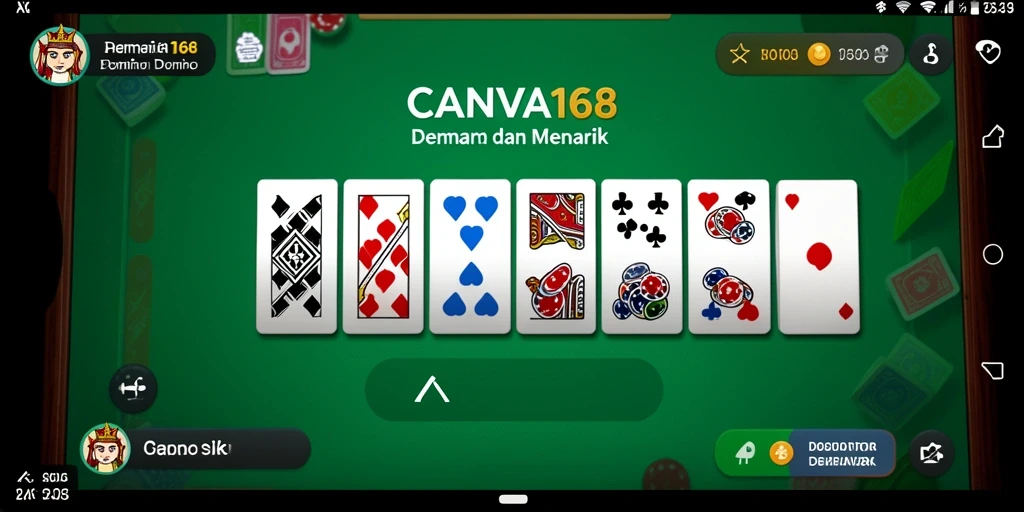 Tampilan utama gameplay seru dalam game Domino CANVA168.