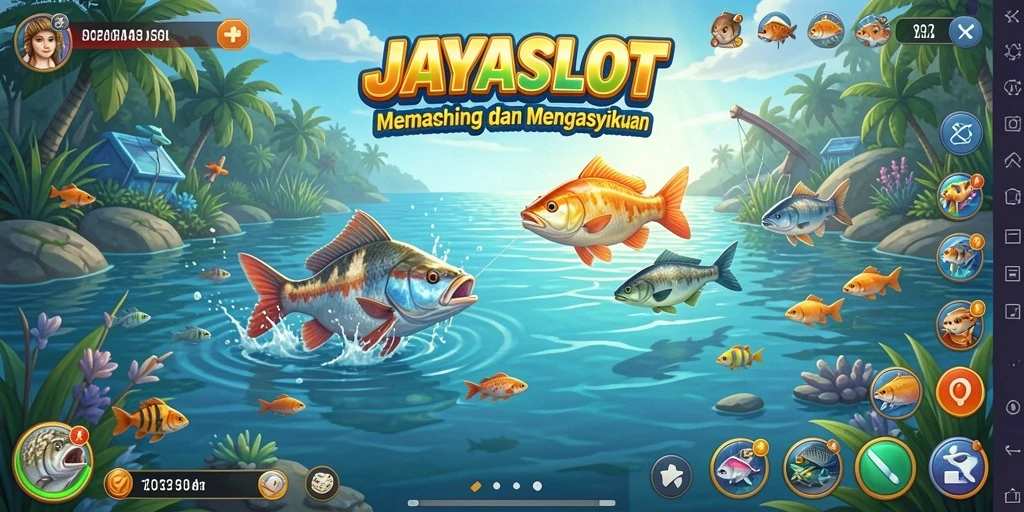 Tampilan gameplay JAYASLOT dengan aksi memancing yang seru.
