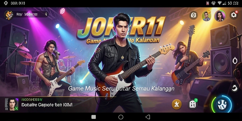Tampilan screenshot <strong>JOKER11</strong> menunjukkan pemain menikmati sesi permainan musik yang seru.
