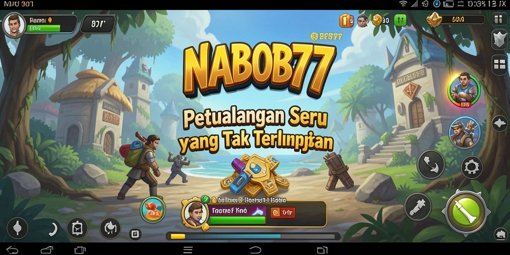 Tangkapan layar NABOB77 menunjukkan karakter menjelajahi dunia yang indah.