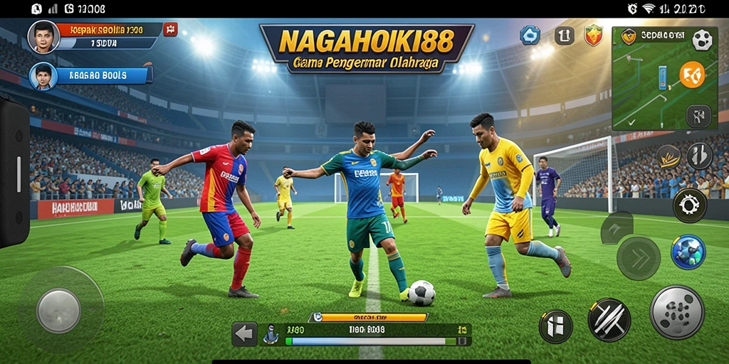 Tampilan gameplay NAGAHOKI88 dengan aksi sepak bola yang dinamis.