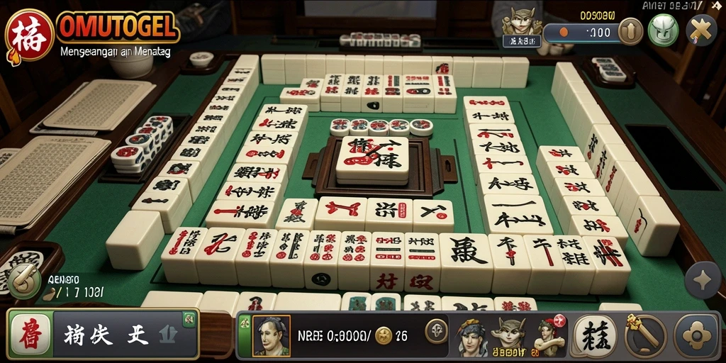 Screenshot gameplay OMUTOGEL yang menampilkan keseruan permainan Mahjong.