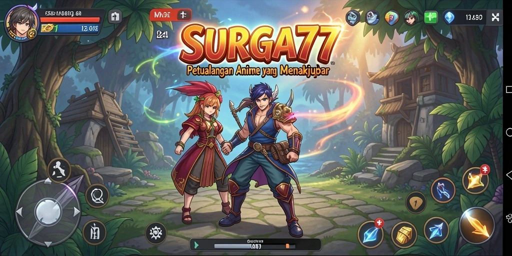 Tampilan gameplay menarik dari SURGA77 dengan karakter Anime yang keren.